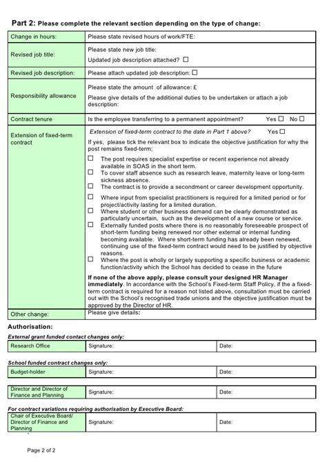 Contract Variation Form Template Williamson