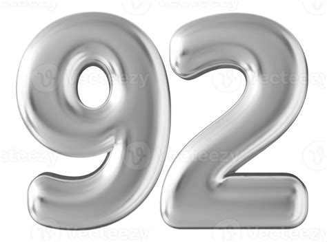 Silver 3d Number 92 36304402 Png