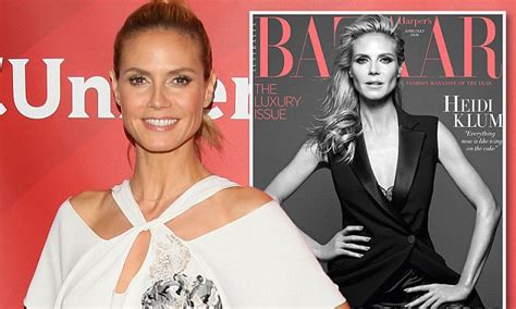 Heidi Klum Shows Off Her Raunchy Side In Silk Lace Lingerie For Harper S Bazaar Daily Mail Online