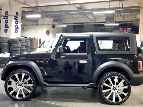 Modified Mahindra Thar Looks Butch With Gigantic 24-Inch Alloys