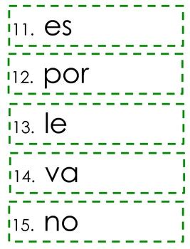 High Frequency Words in Spanish by Angelica Sandoval | TpT
