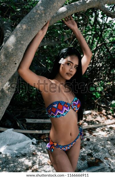 Sexy Asian Woman Colorful Bikini On Stock Photo Shutterstock