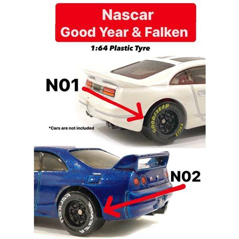 Nascar Plastic Tire Fit Hot Wheels Custom Jdm Model Cars Long Axle Set Shopee