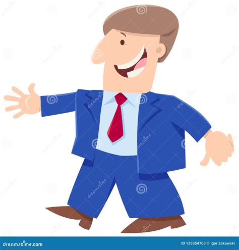 Funny Happy Businessman Cartoon Character Stock Vector Illustration