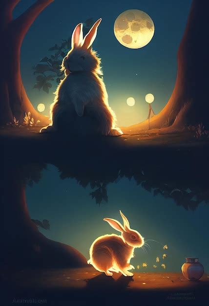 Premium Photo Midautumn Festival Full Moon Rabbit