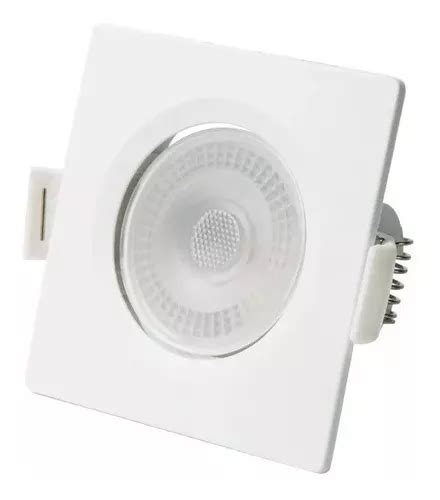 Kit 6 Spot Led Cob Direcionável Embutir Quadrado 3000k 3w Estrutura