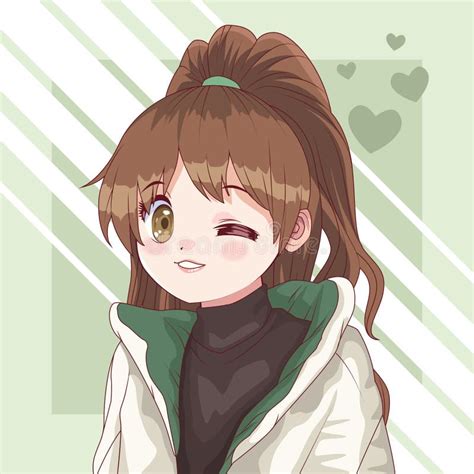 Personnage De Style Hentai De Jeune Fille Illustration De Vecteur Illustration Du Culture