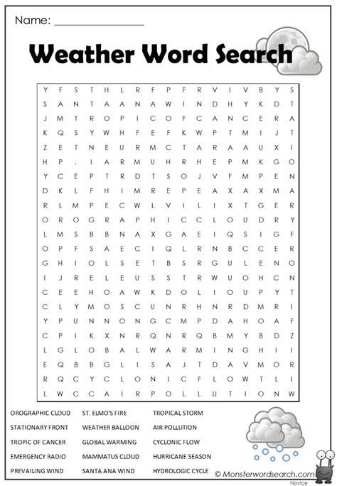 Weather Word Search Printable Printable Word Searches