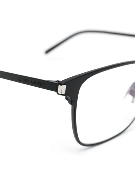 Saint Laurent Eyewear Brille Mit Eckigem Gestell Schwarz Farfetch De