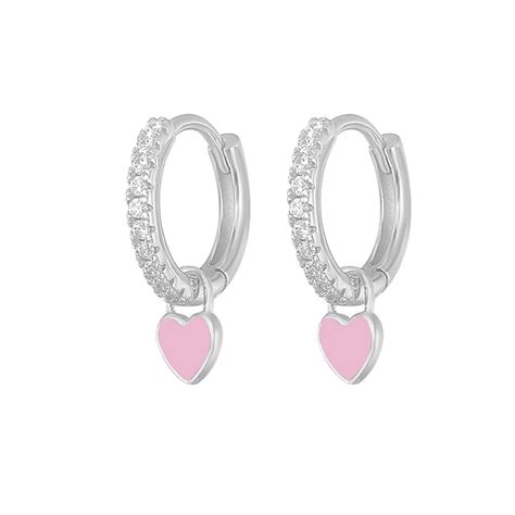 Aretes Aretize Arracadas De Plata De Ley Zirconias Rosa Plateado