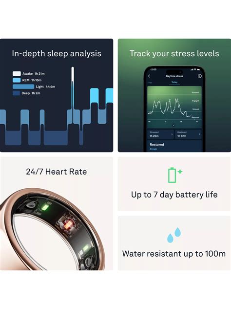 Oura Ring Gen3 Horizon Health & Fitness Tracker Smart Ring, Rose Gold