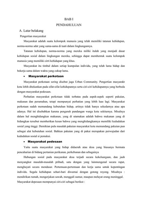 Makalah Masyarakat Perkotaan Dan Pedesaan PDF