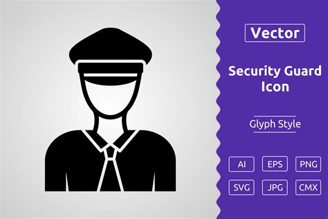 Vector Security Guard Glyph Icon Graphic By Muhammad Atiq · Creative