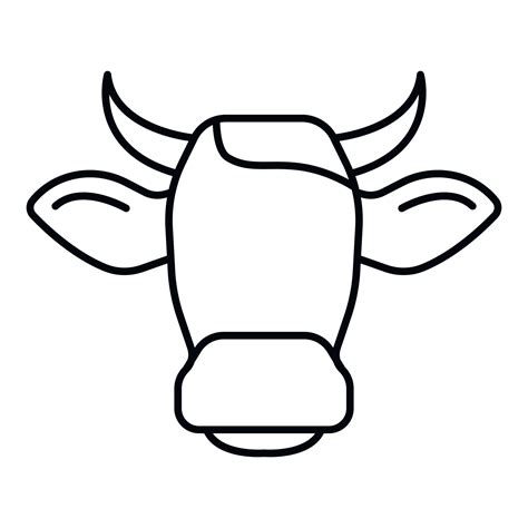 Cow head horns icon, outline style 15377581 Vector Art at Vecteezy