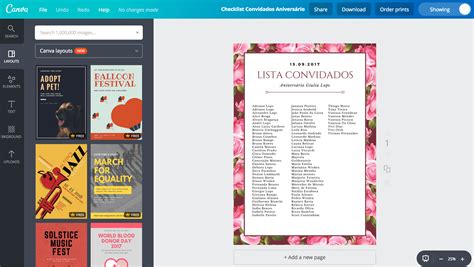 Lista De Convidados Aniversário - Crie Lista De Convidados Para Aniversário Online | Canva