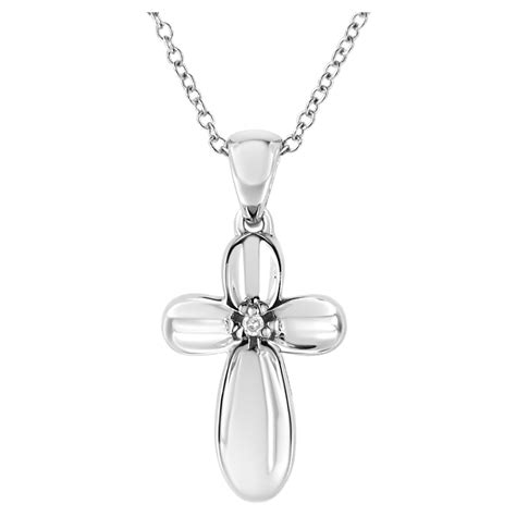 925 Sterling Silver Diamond Accent Angel Wing Double Heart Pendant