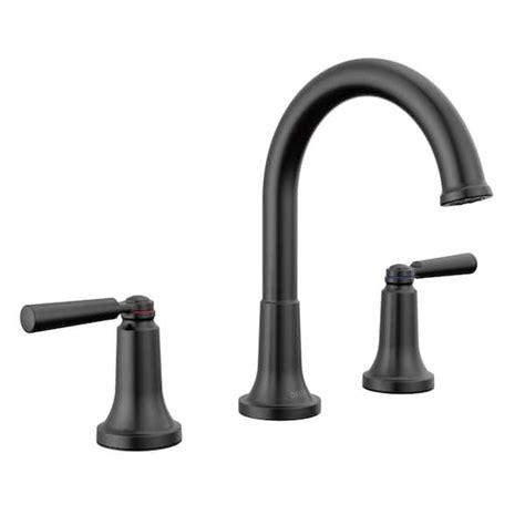 Delta Saylor 8 In Widespread Double Handle Bathroom Faucet In Matte Black 3535 Blmpu Dst The