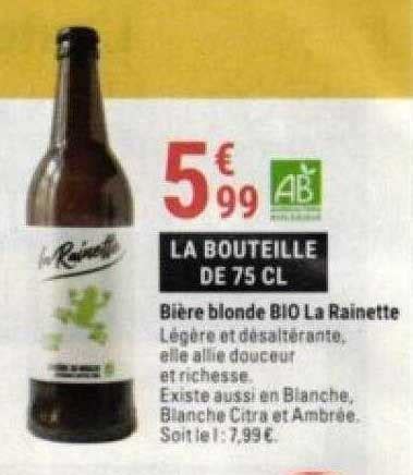Promo Bière Blonde Bio La Rainette chez Gamm vert iCatalogue fr