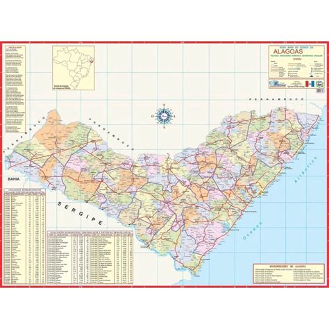 Mapa Do Estado De Alagoas Multimapas em Promoção na Americanas