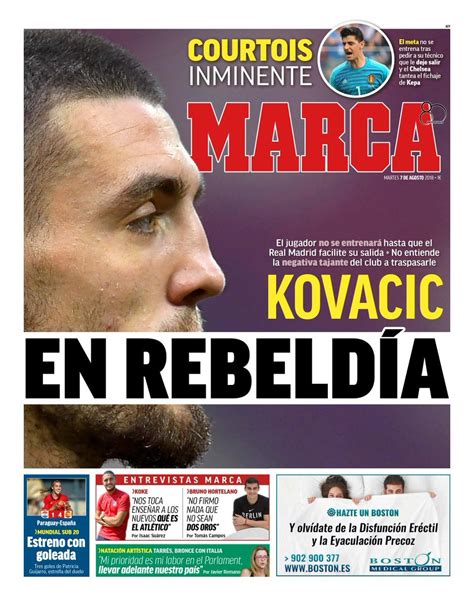 La Portada Del Diario Marca 07 08 2018