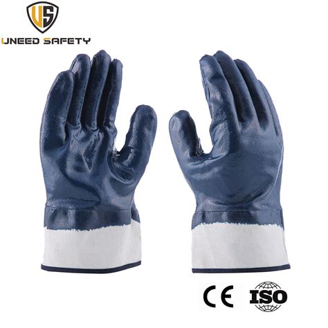 Blue Nitrile Smooth Coated Polyester Labor Protective Construction