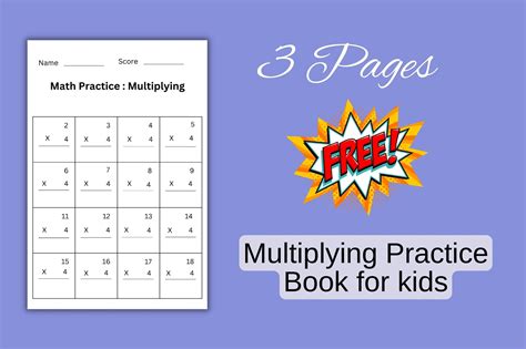 Kids Multiplying Practice Book Graphic by printableCreative Fabrica