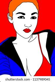 Beautiful Sexy Woman Half Naked Showing 스톡 일러스트 1137989045 Shutterstock