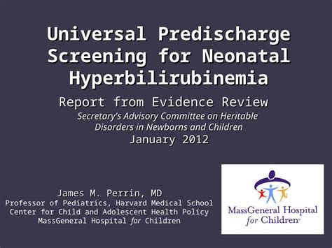Ppt Universal Predischarge Screening For Neonatal Hyperbilirubinemia