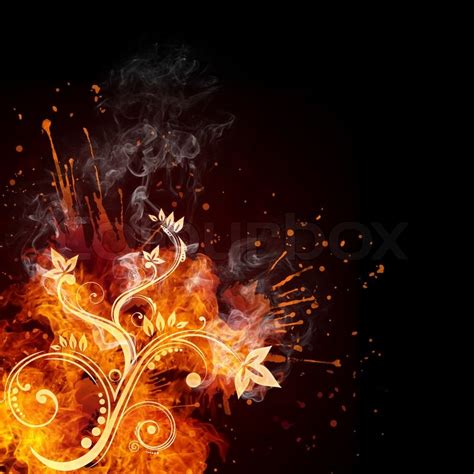 Fire Swirl Isolated on Black ... | Stock image | Colourbox