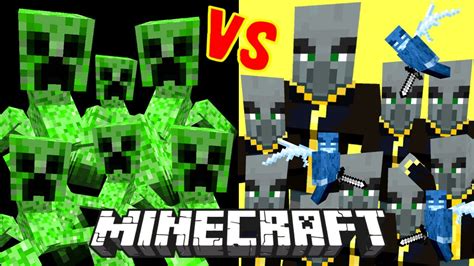 100 Evokers Vs Mutant Creepers In Minecraft Who Won Youtube