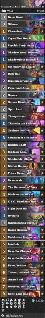 Renathal Reno Priest Legend Score Hearthstone Wild Decks