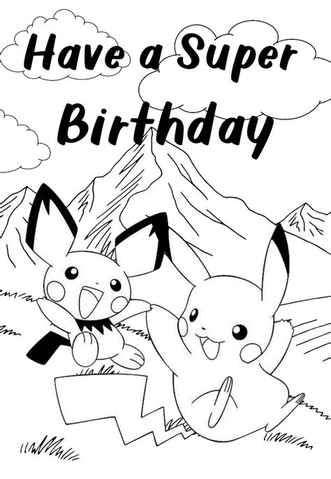 Pokemon Happy Birthday Coloring