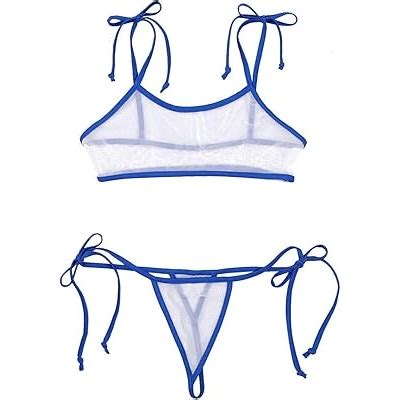 YOOJOO Women Sheer Bikini Set See Through Mesh Micro Bra India Ubuy