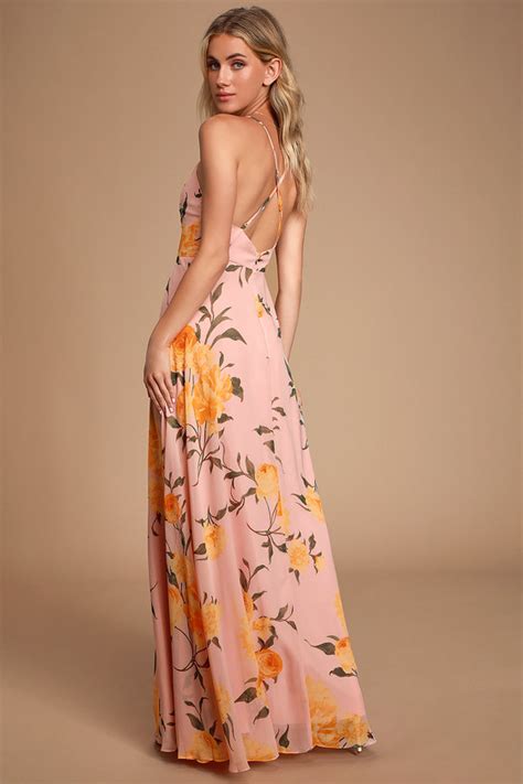 Glam Blush Maxi Dress Floral Maxi Dress Blush Floral Dress Lulus