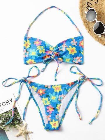 Floral Print Halter Bikini Set Pink S In Bikini Sets Online Store Best For Sale Emmiol
