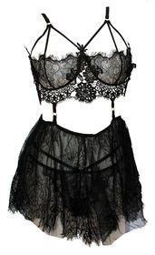 Lace Lingerie Set Pieces Bralette Bra And Mini Skirt With G String Shop Today Get It