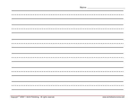 Kindergarten Lined Paper Printable Landscape - Get What You Need For Free