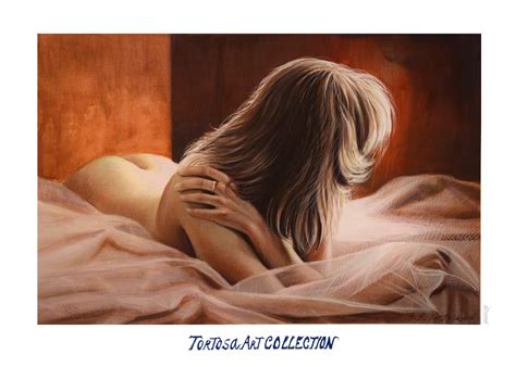 G Ruiz Tortosa Acuarela Desnudo Contraluz Watercolor Femme Naked