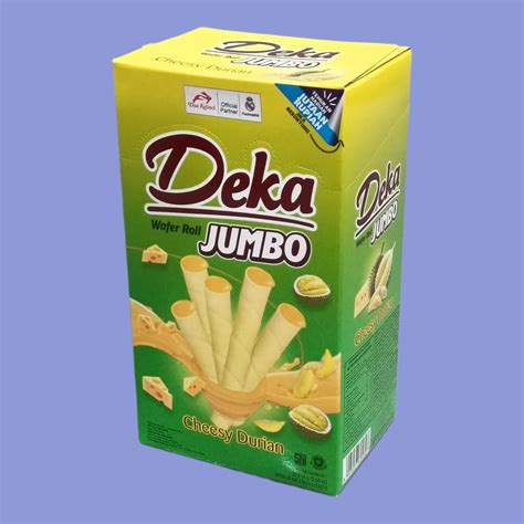 jual deka jumbo cheesy durian biskuit snack    pcs shopee