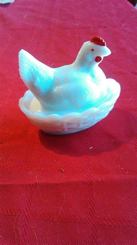 West Moreland Antique Vintage Glass Hen Chicken On Nest Milk Glass Antique Price Guide