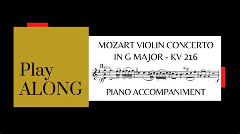 Mozart Violin Concerto No In G Major K Piano Accompaniment