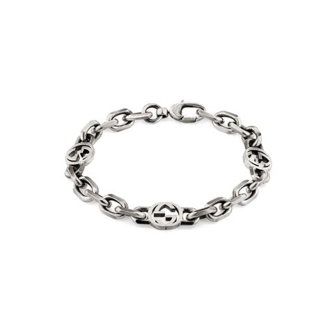 Gucci Interlocking G Sterling Silver Chain Bracelet Yba620798001