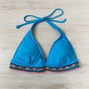 Hobie Swim Hobie Aztec Blue Beaded Triangle Bikini Top Poshmark