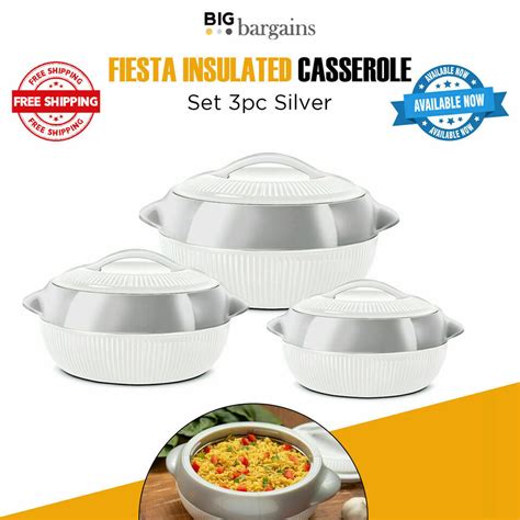 Pc Pc Plastic Hot Pot Thermal Insulated Casserole Set Food Warmer Serving Dish Ebay Uk