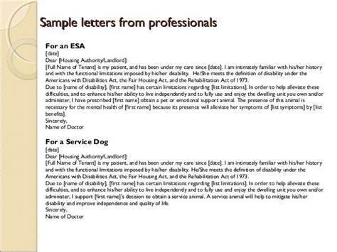 Letter For Therapy Pet