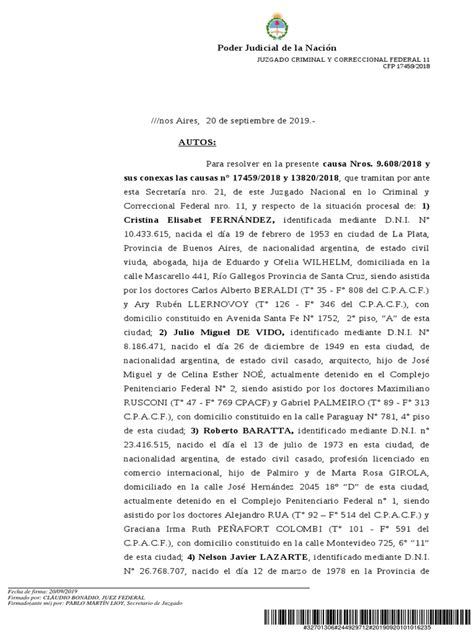 Claudio Bonadio Envió A Juicio Oral La Causa De Los Cuadernos De Las