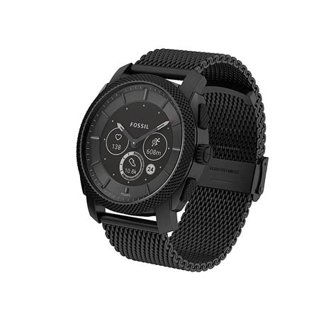 Best Buy Fossil Machine Gen Hybrid Smartwatch Black Stainless Steel