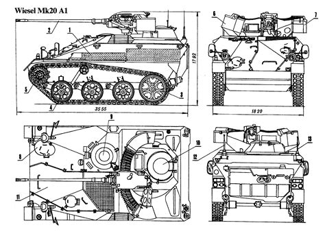 German Wiesel Mk20 AWC Tank Blueprint