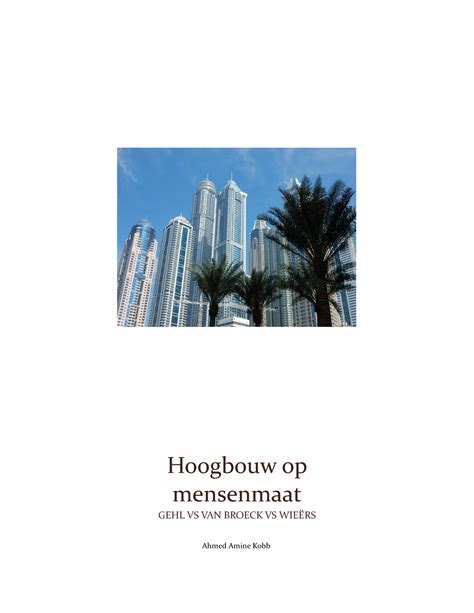 Dro Finale Hoogbouw Op Mensenmaat Ahmed Amine Kobb Hoogbouw