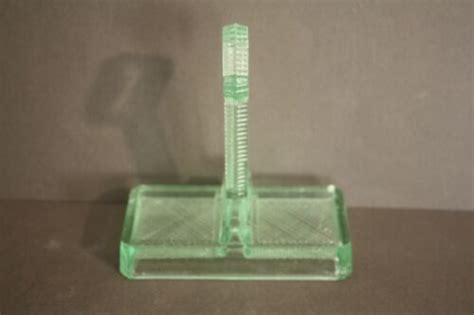 Vintage Green Depression Vaseline Uranium Glass Salt And Pepper Shaker Tray Caddy Antique Price